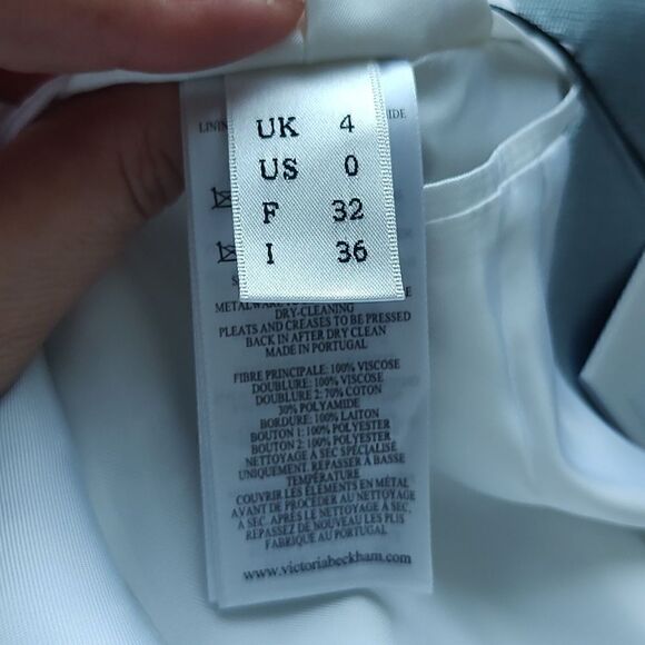 Victoria Beckham High Break SIngle-Breasted Boxy Blazer Jacket Size 0 - Picture 7 of 8